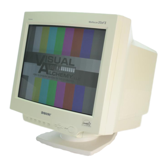 Sony CPD-20SF2T5 Operating Instructions Manual