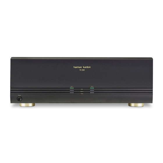 Harman Kardon PA 2000 Owner's Manual