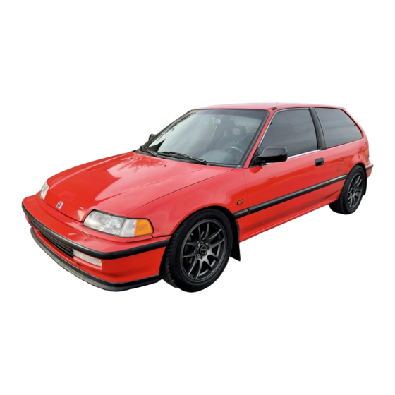 Honda Civic Hatchback 1991 Owner's Manual