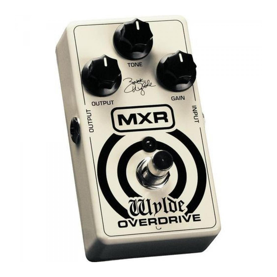 mxr Wylde Overdrive Manual