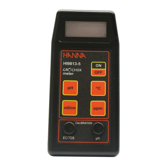 Hanna Instruments HI 9813 Instruction Manual