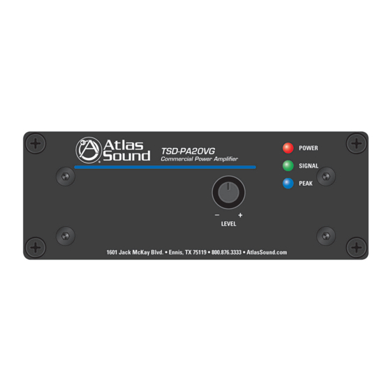 Atlas LED TSD-PA20VG Owner's Manual