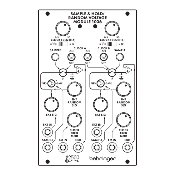 Behringer SAMPLE & HOLD/RANDOM VOLTAGE MODULE 1036 Quick Start Manual