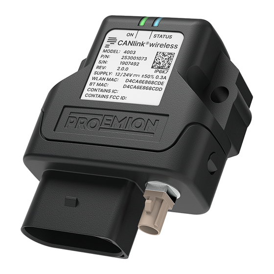 PROEMION CANlink wireless 4000 Series Device Manual