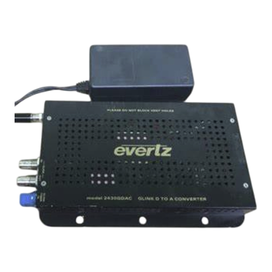 evertz 2430GDAC-MWP Instruction Manual