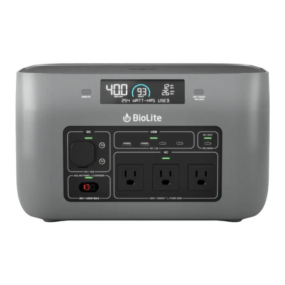 BioLite BaseCharge 1500 Instructional Manual