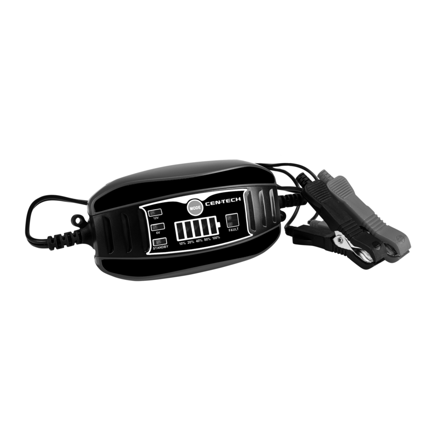CEN-TECH 57015 - 6V/12V 2 Amp 3-Stage Microprocessor Controlled Automatic Battery Charger Manual