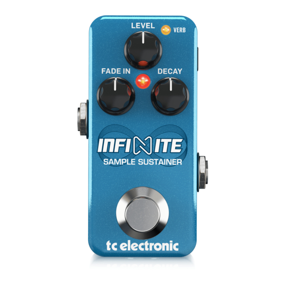 TC Electronic INFINITE MINI SAMPLE SUSTAINER Quick Start Manual