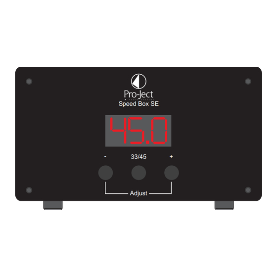 Pro-Ject Audio Systems Speed Box SE Instructions For Use