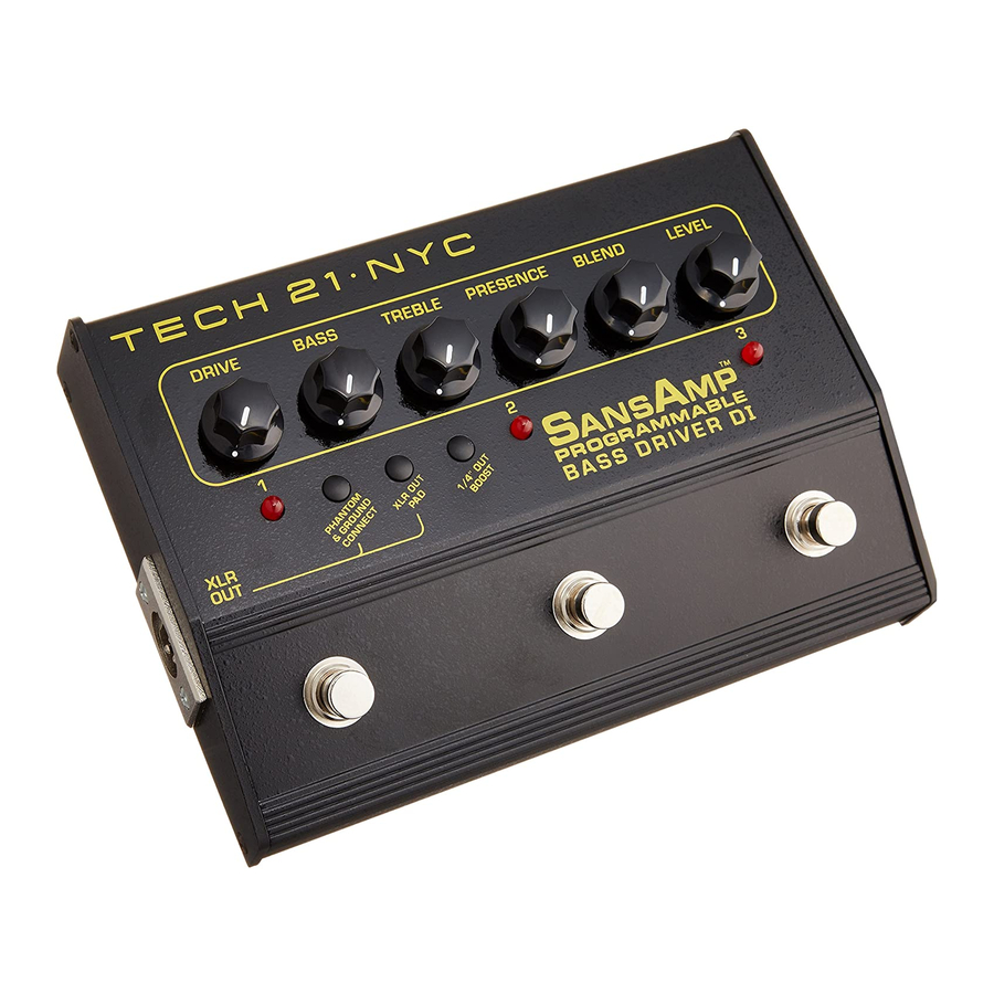 Tech 21 SansAmp Acoustic DI Owner's Manual