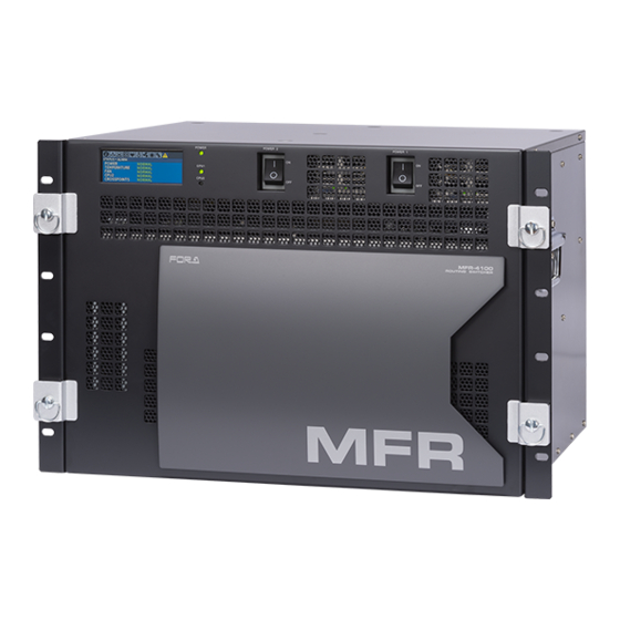 FOR-A MFR-6100 Quick Setup Manual