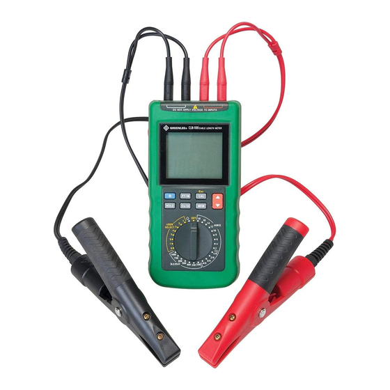 Greenlee CLM-1000 Instruction Manual