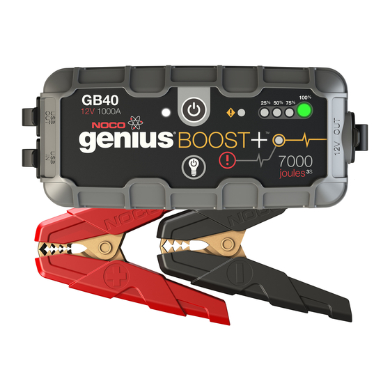 NOCO Genius BOOST PLUS GB40 User Manual & Warranty
