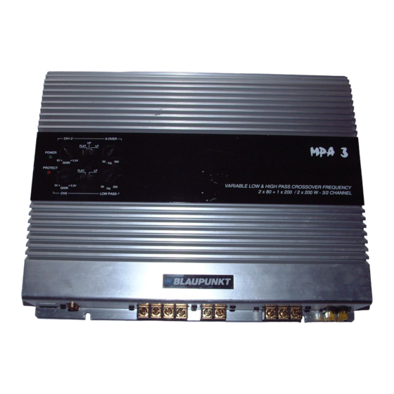 Blaupunkt MPA 3 Fitting Instructions / Operating Instructions
