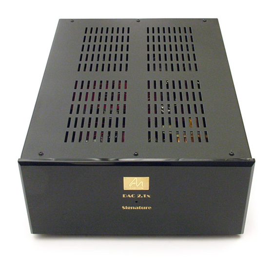 Audio Note DAC2.1x Signature Owner's Information