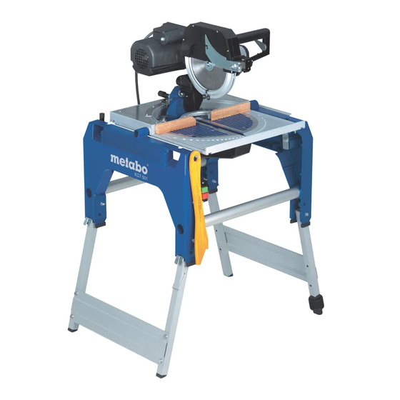 Metabo ELEKTRA BECKUM KGT 501 Operating	 Instruction