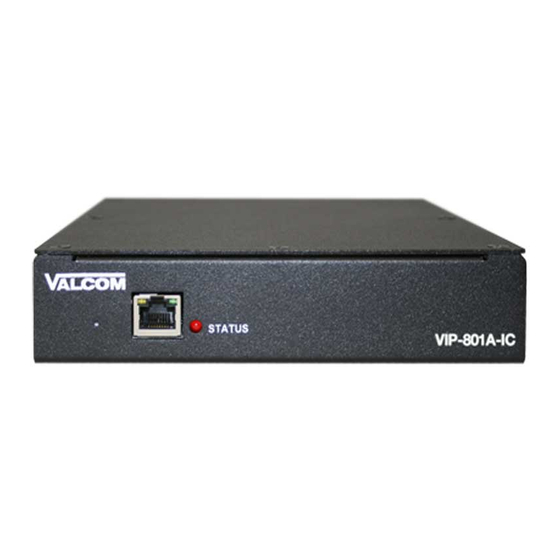 Valcom InformaCast VIP-801A-IC Installation Manual