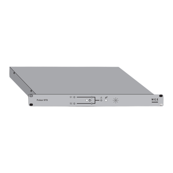 MGE UPS Systems Pulsar STS Installation And User Manual