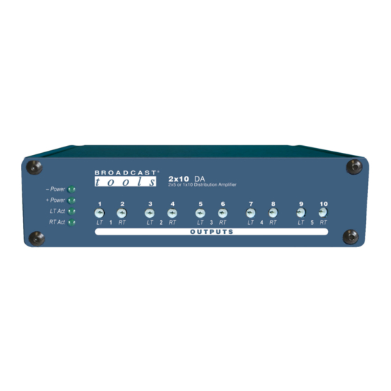 Broadcast Tools 2x10 DA Installation And Operation Manual