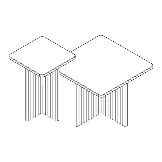 stead Square Fluted Nesting Coffee Table Set Assembly