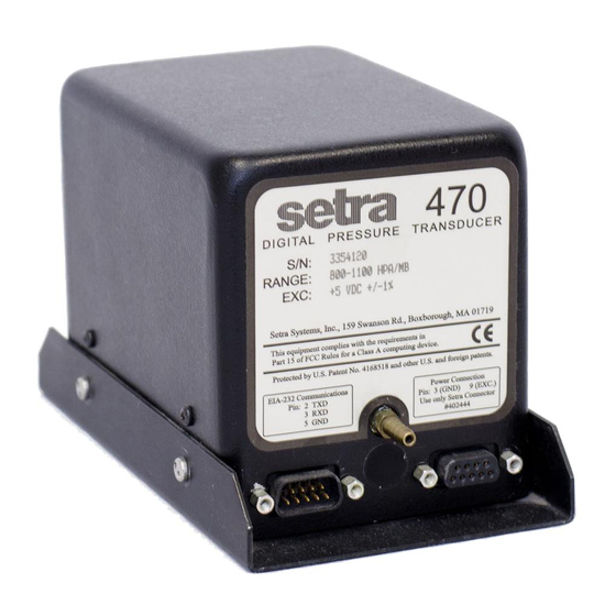 Setra Systems 470 Manual