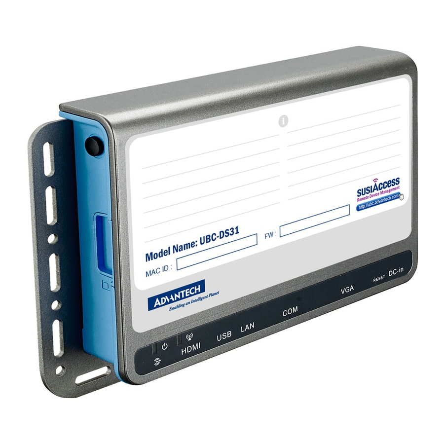 Advantech UBC-DS31 Quick Start Manual