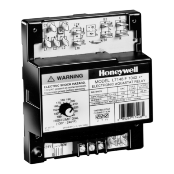 Honeywell Electronic Aquastat L7148F Manual
