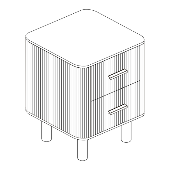 Birlea AXEL 2 DRAWER FLUTED BEDSIDE TABLE Assembly Instructions Manual