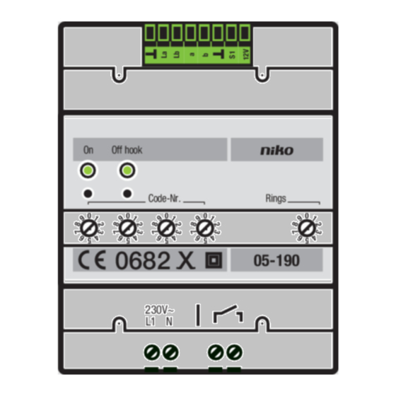 Niko 05-190 Installation Manual