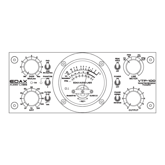 Edax Audio Labs VTP-100 Operating Manual