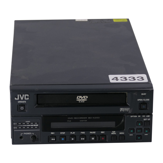 JVC BD-X200U Instructions Manual