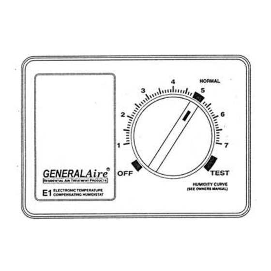 GeneralAire E1 Owner's Manual