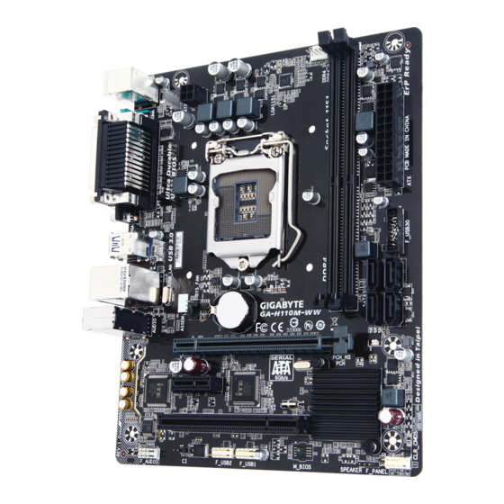 GIGA-BYTE TECHNOLOGY GA-H110M-WW Manuals