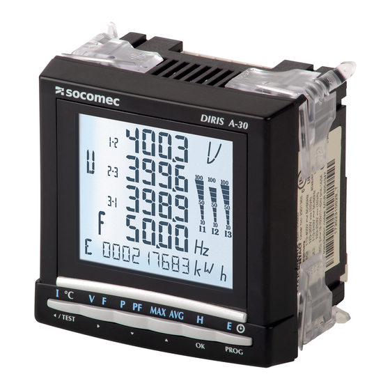 socomec DIRIS A-30 Modular Power Metering Manuals