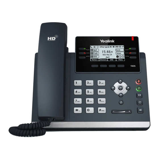 Yealink T42 Quick Reference Manual