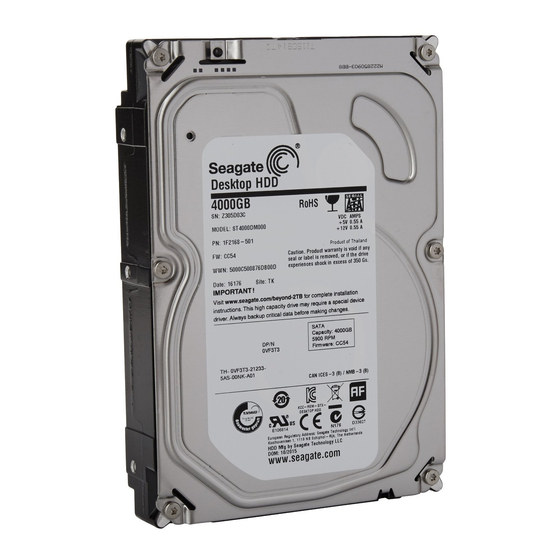 Seagate ST4000DM000 Product Manual