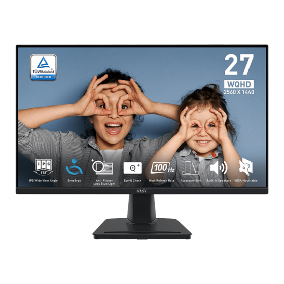 MSI PRO MP275Q User Manual