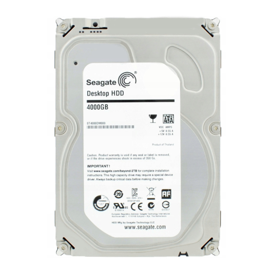 Seagate ST4000DM000 Product Manual