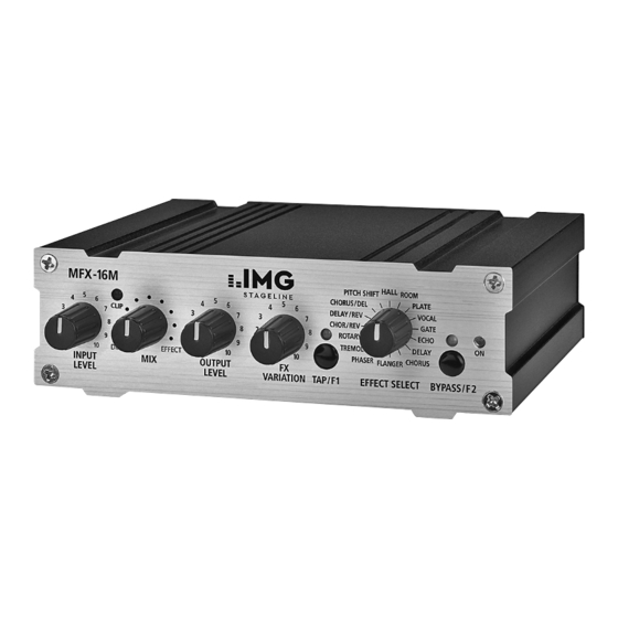 IMG STAGELINE MFX-16M Manuals
