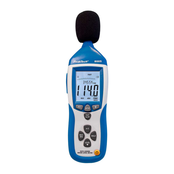 User Manuals: Peaktech 8005 Sound Level Meter