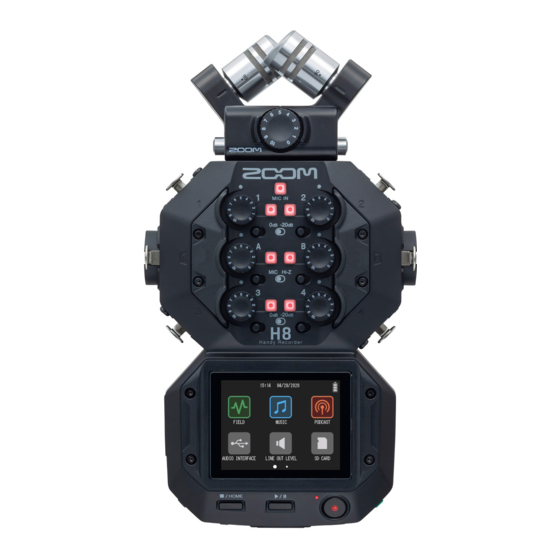 Zoom Handy Recorder H8 Quick Manual