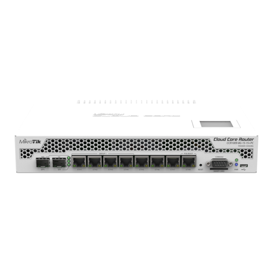 MikroTik CCR1009 Series Quick Setup Manual And Warranty Information