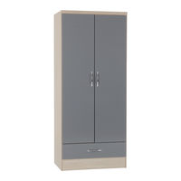 Seconique NEVADA 2 DOOR 1 DRAWER WARDROBE GREY GLOSS LOEV Assembly Instructions Manual
