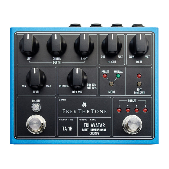 Free The Tone TRI AVATAR Owner's Manual