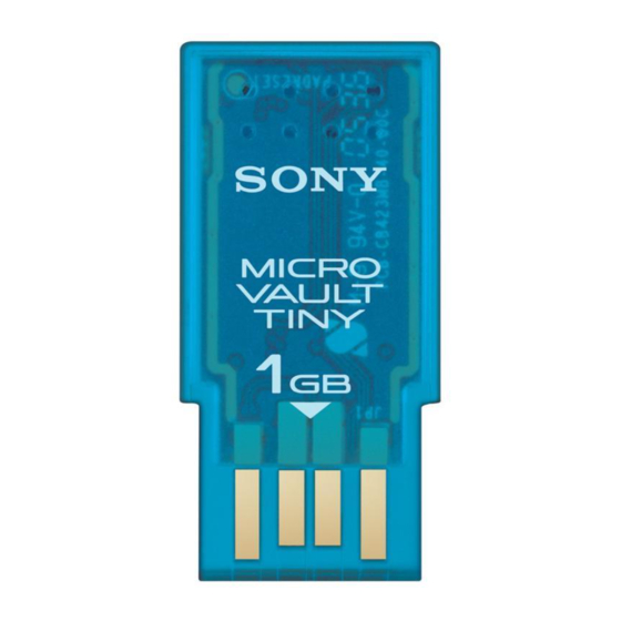 Sony MicroVault USM1GH Operating Instructions