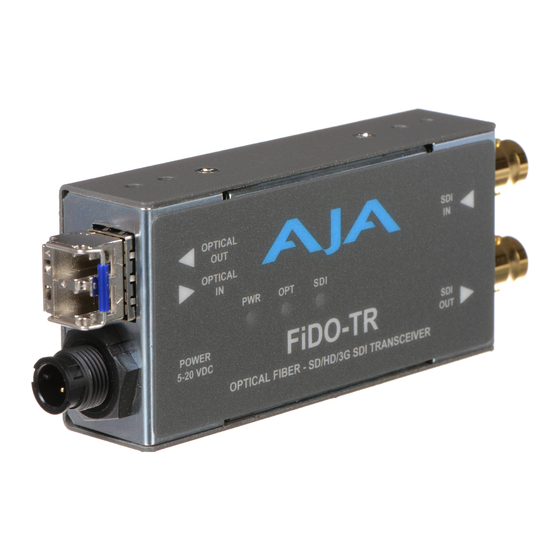 AJA FiDO-TR Installation And Operation Manual