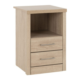 Seconique LIGHT OAK EFFECT VENEERLISBON 2 DRAWER BEDSIDE Assembly Instructions Manual