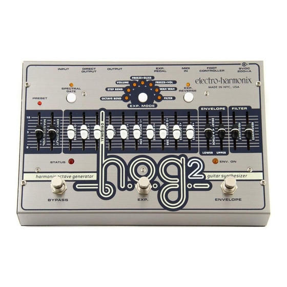 Electro-Harmonix H.O.G.2 FOOT CONTROLLER Manual