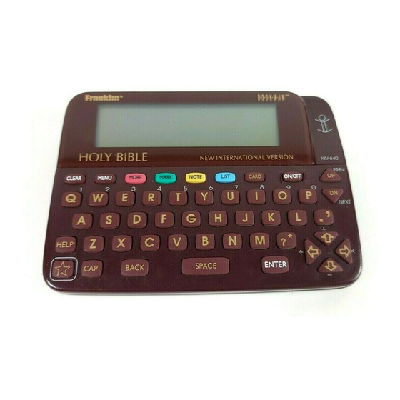 Franklin BOOKMAN NIV-440 User Manual