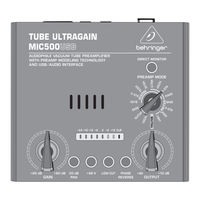 Behringer mic500usb Quick Start Manual
